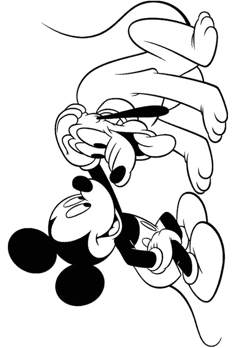 kolorowanka Myszka Miki i pies Pluto, malowanka do wydruku dla dzieci nr 24